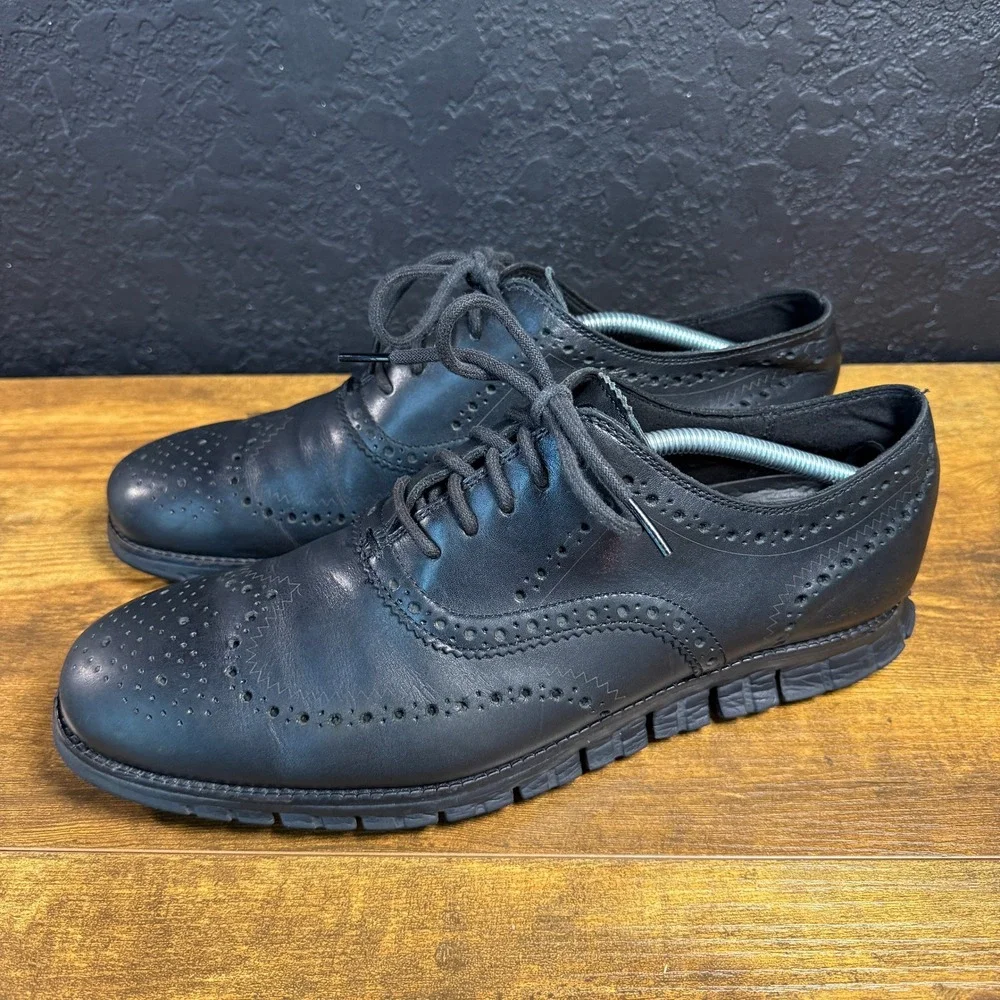 Cole Haan Zerogrand C20719 Black Leather Wingtip Oxford Mens Size 12M